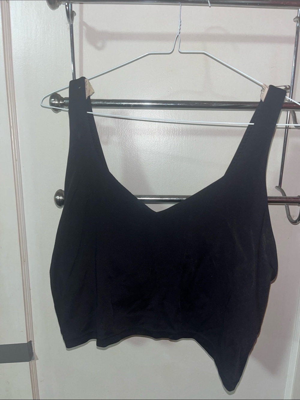 aerie Black V-Neck Crop Tank